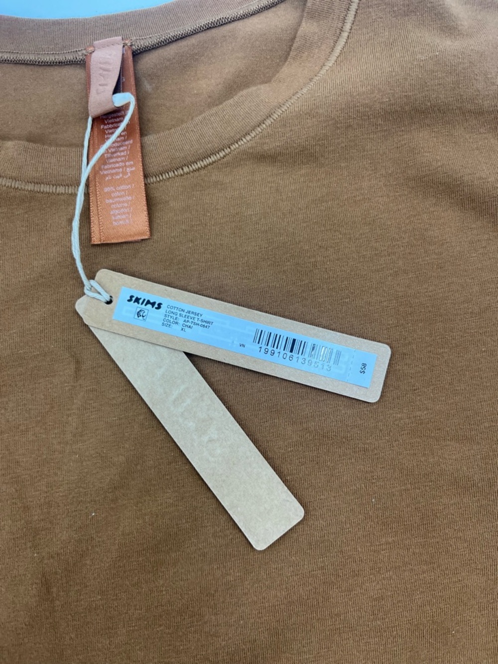 SKIMS Cotton Jersey long sleeve in Warm Brown NWT